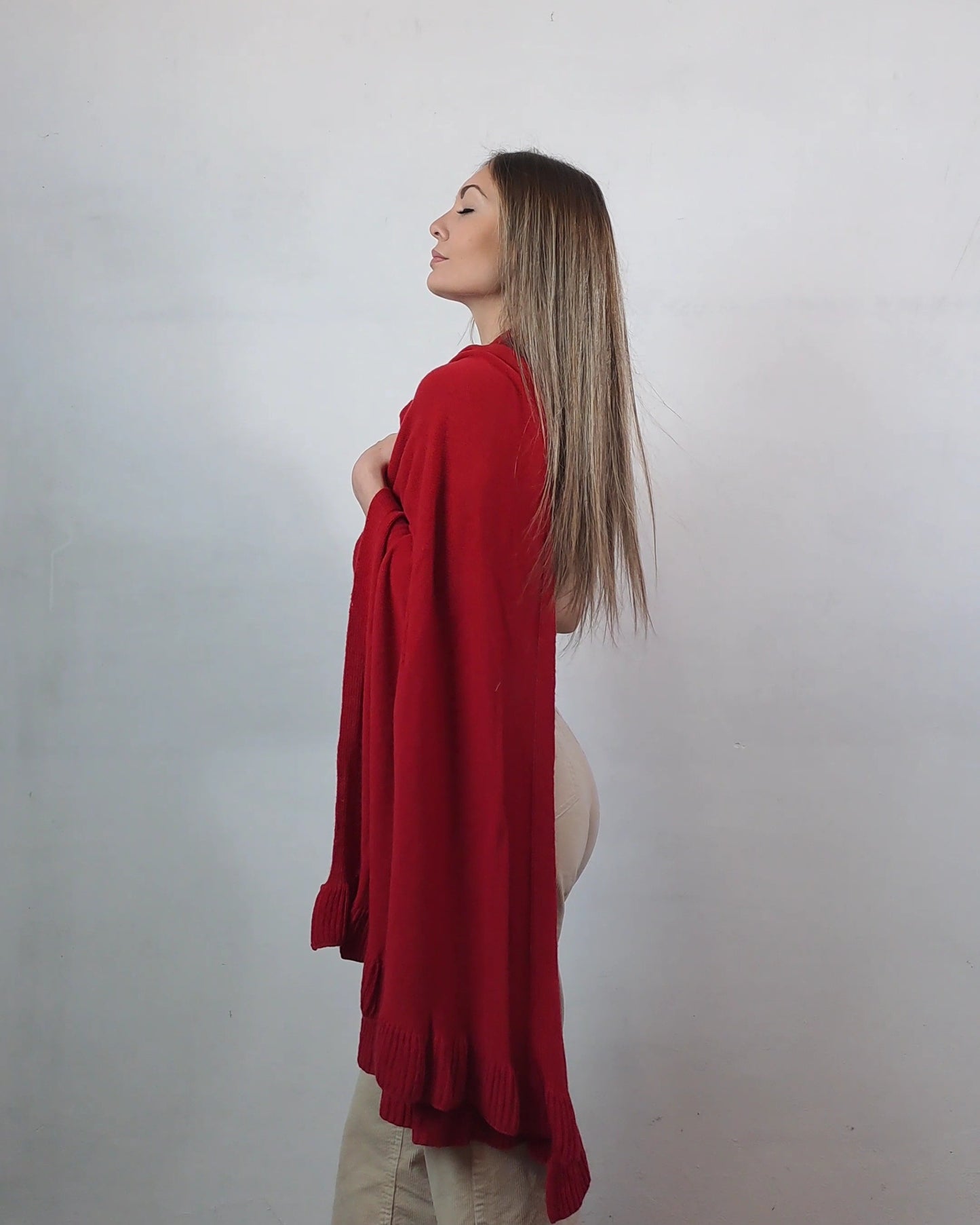 Stola in cashmere e lana merino