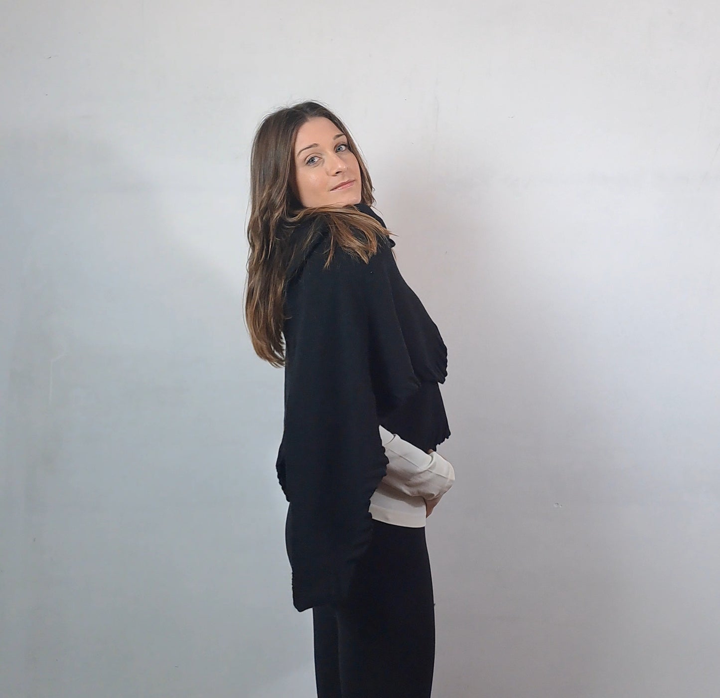 Stola in cashmere e lana merino