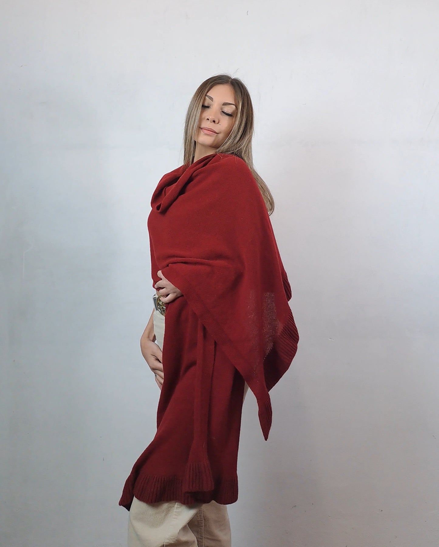 Stola in cashmere e lana merino