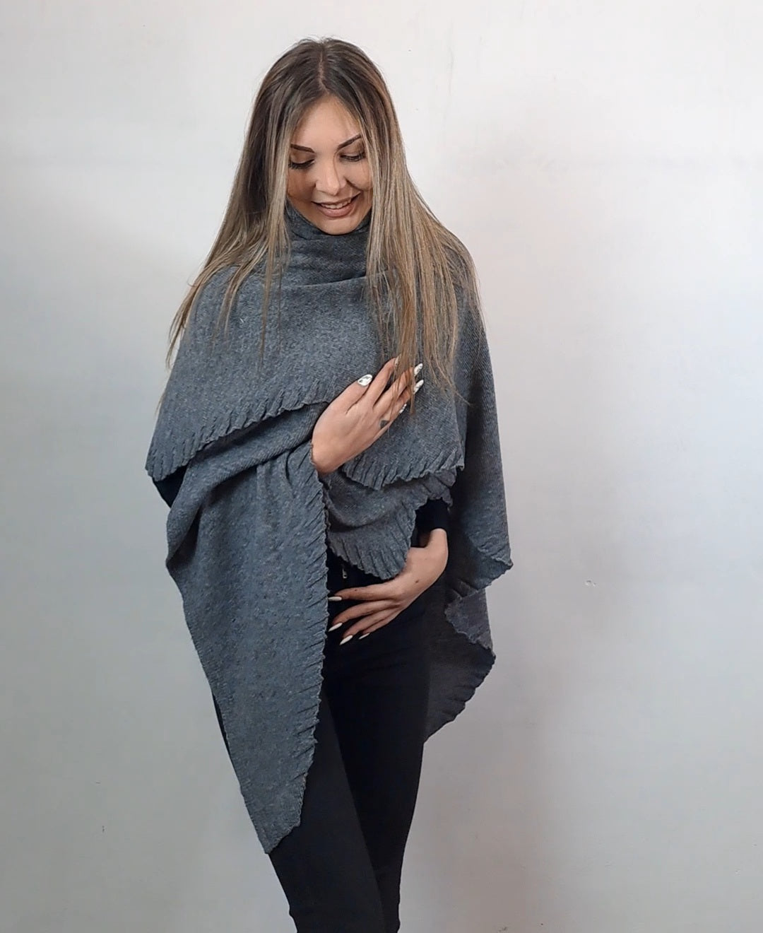 Stola in cashmere e lana merino