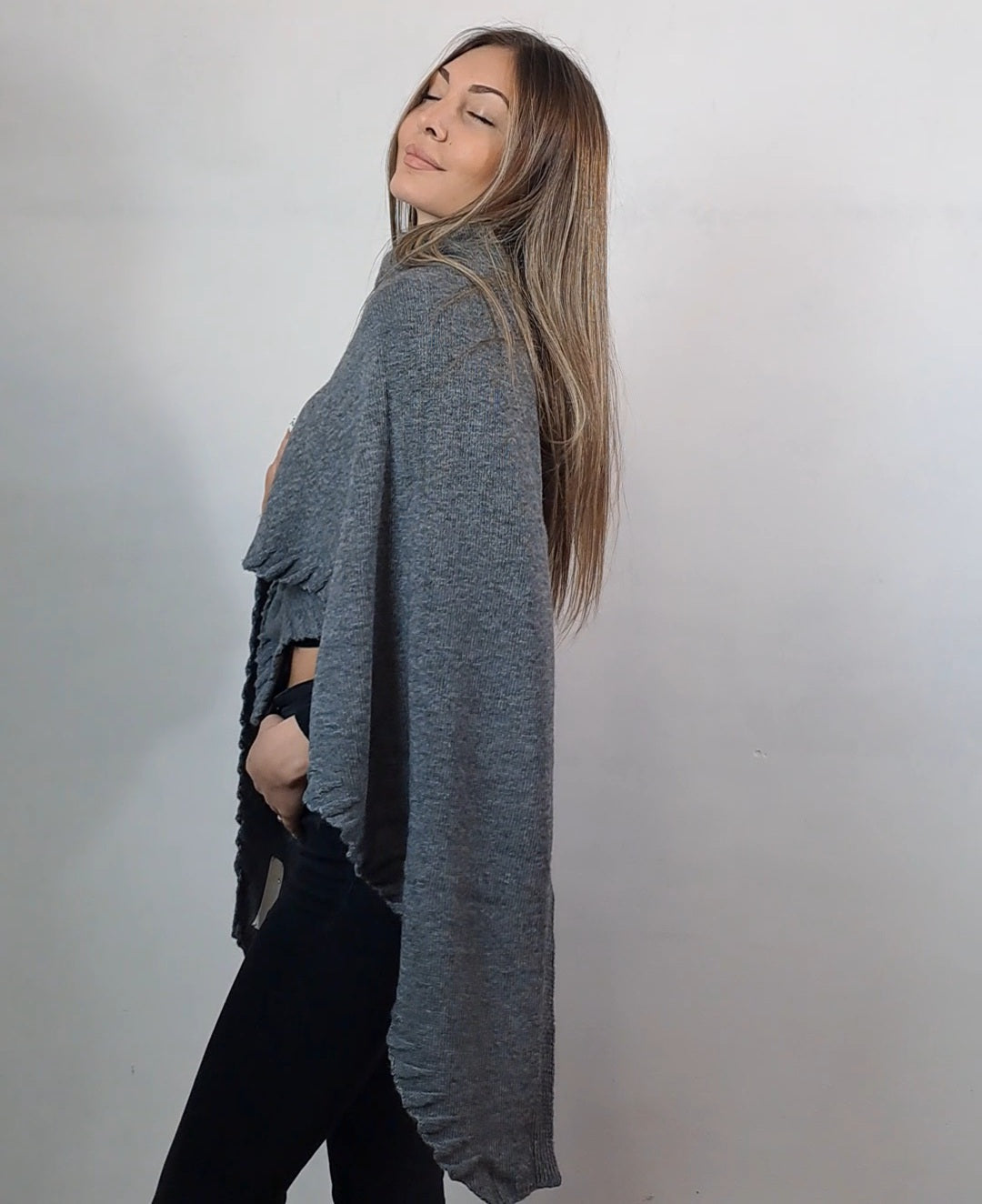 Stola in cashmere e lana merino