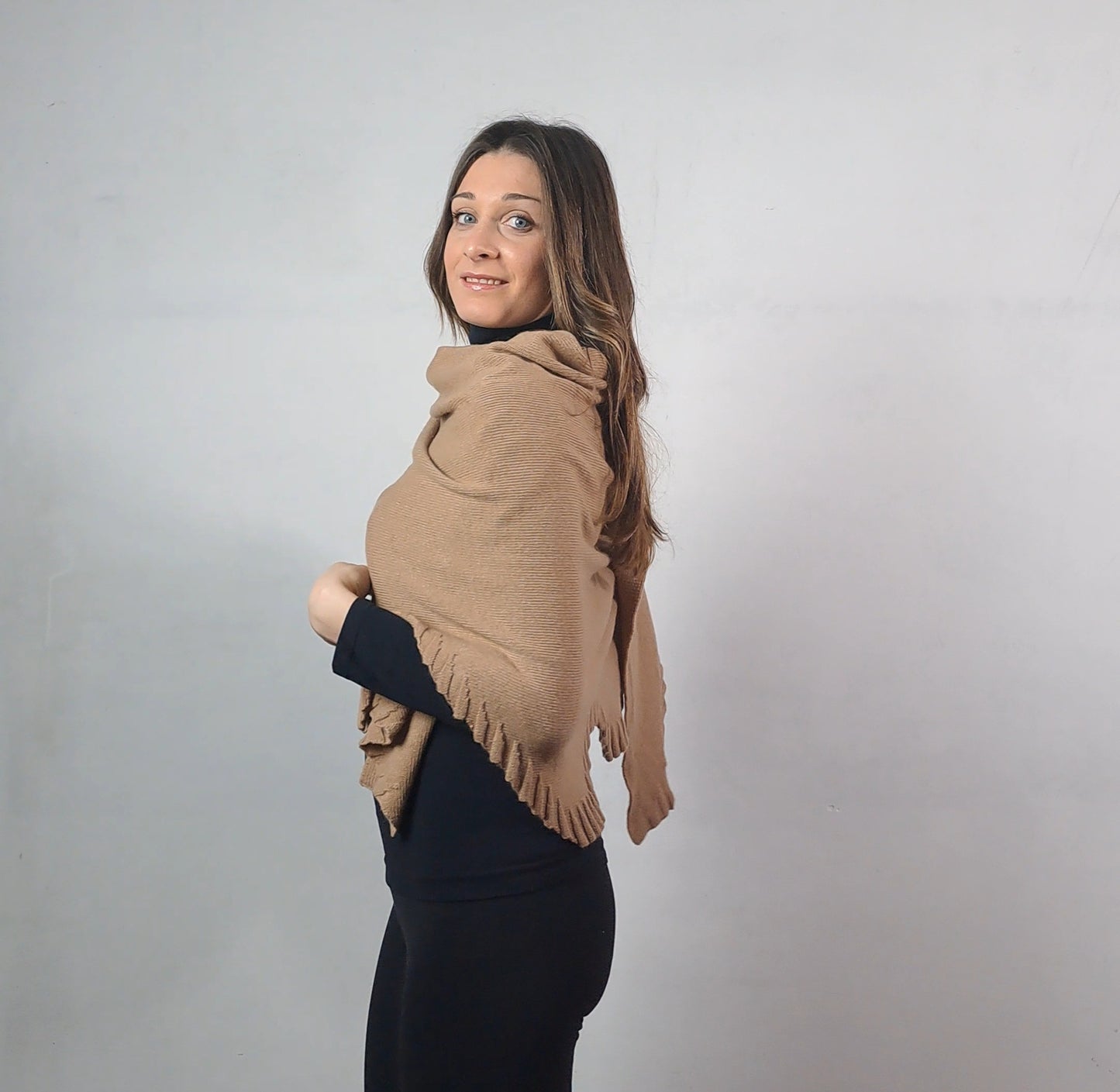 Stola in cashmere e lana merino