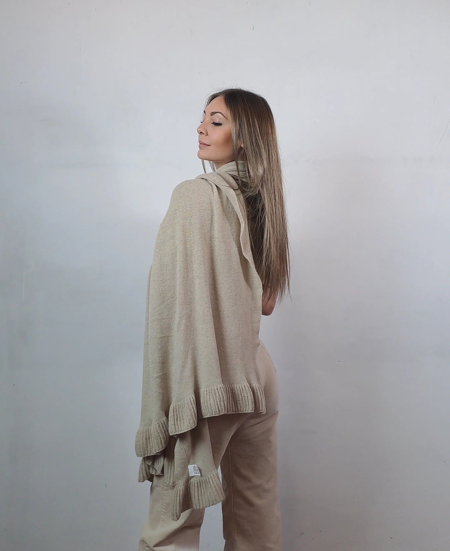 Stola in cashmere e lana merino