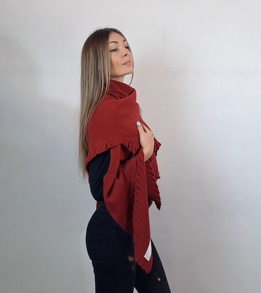 Stola in cashmere e lana merino