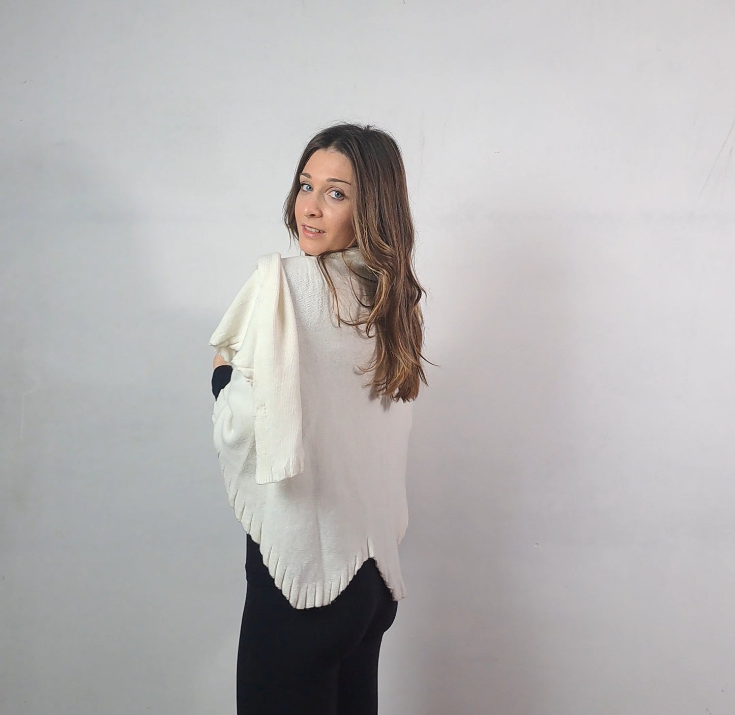 Stola in cashmere e lana merino