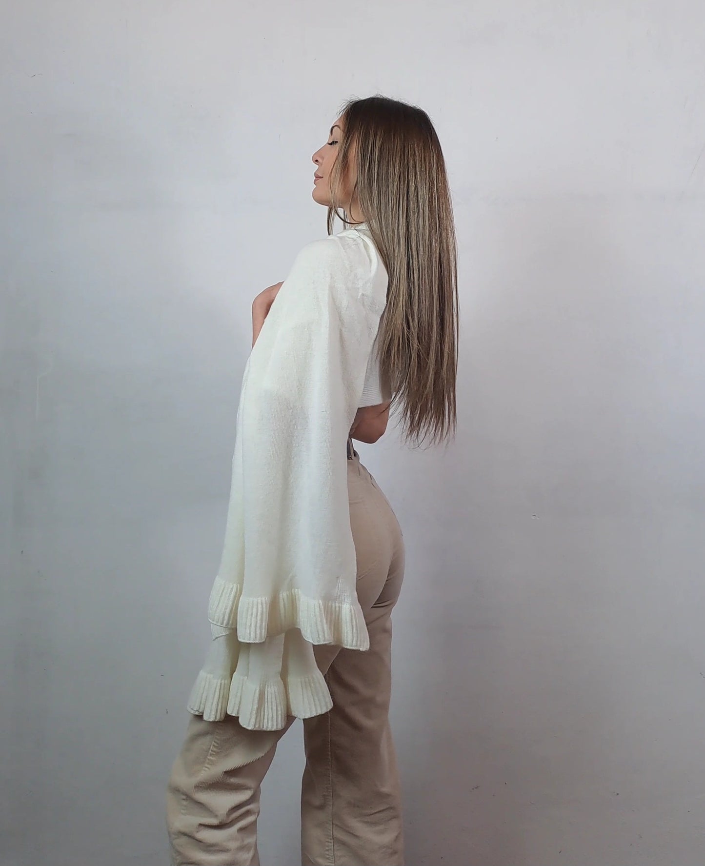 Stola in cashmere e lana merino